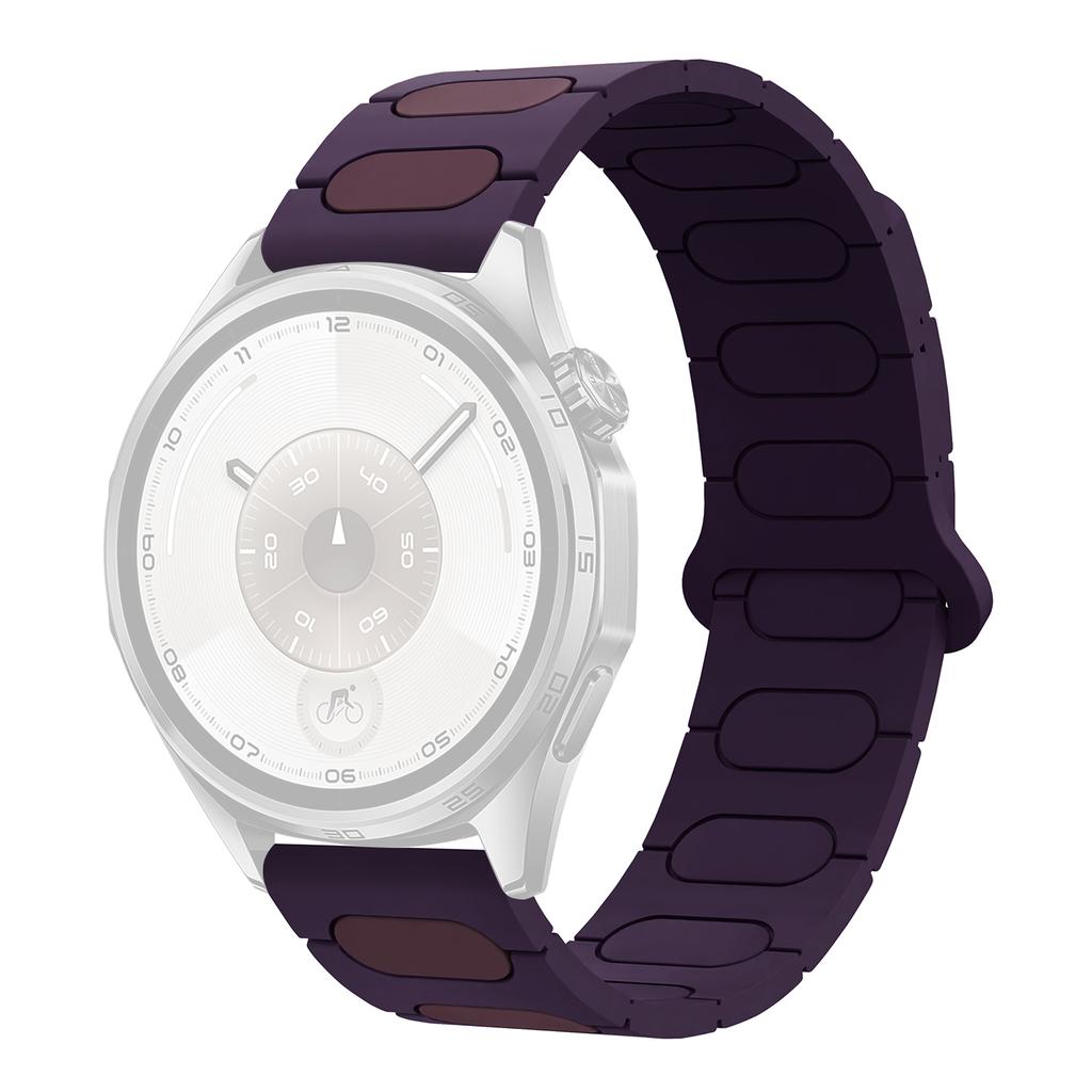 22mm Oval Design Magnetic Strap for Huawei Watch GT 6 Pro 46mm/Oppo Watch X/X2/4 Pro Silicone Watch Band Dual Color