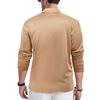 Men White Textured Long Sleeve Polo Shirt with Chest Pocket Casual Business Top
