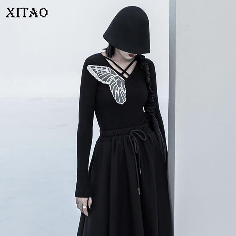 

XITAO Вязаный свитер Женский модный базовый свитер ZY2592
