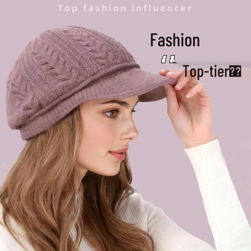 Warm Wool Duckbill Beret for Middle-Aged and Elderly Women - Autumn and Winter