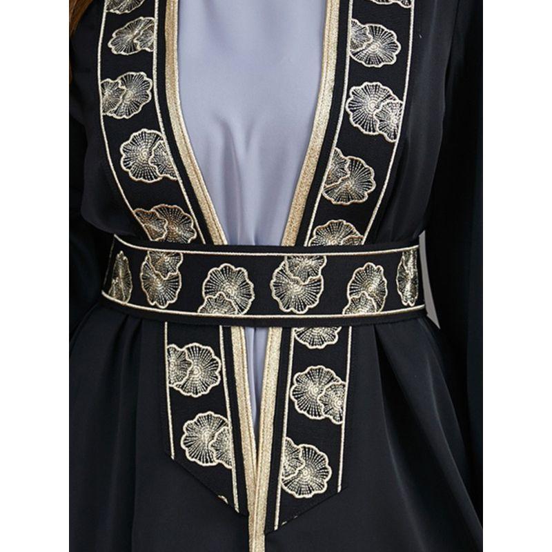 Indonesia Middle East Saudi Decal Cardigan Vest Skirt Set Robe Female Dress Dubai Dress