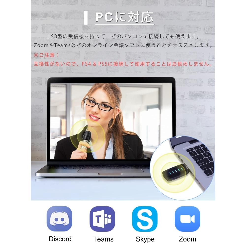 Wireless Microphone USB ALVOXCON Handheld Microphone UHF Condenser Microphone Wireless Compact Handheld Microphone ZOOM ComputerSpeakeriPhoneAndroid P