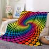 1pc Rainbow Dots Blanket Lightweight Flannel Blanket Throw Blanket For Sofa, Bed, Travel, Camping, Livingroom, Couch, Chair, And Bed yy2509026188