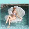 White Pearl Mermaid Water Floating Bed Adult Seashell Lounge Chair Pvc Material