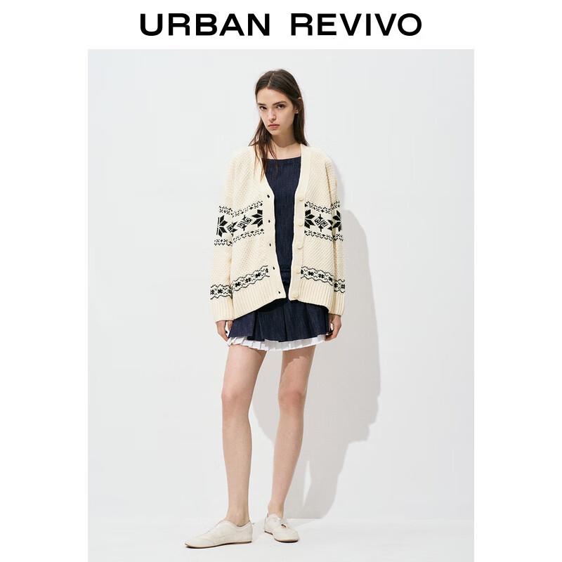 

UR 2025 Осенний вязаный кардиган с V-образным вырезом в стиле Фэр-Айл M