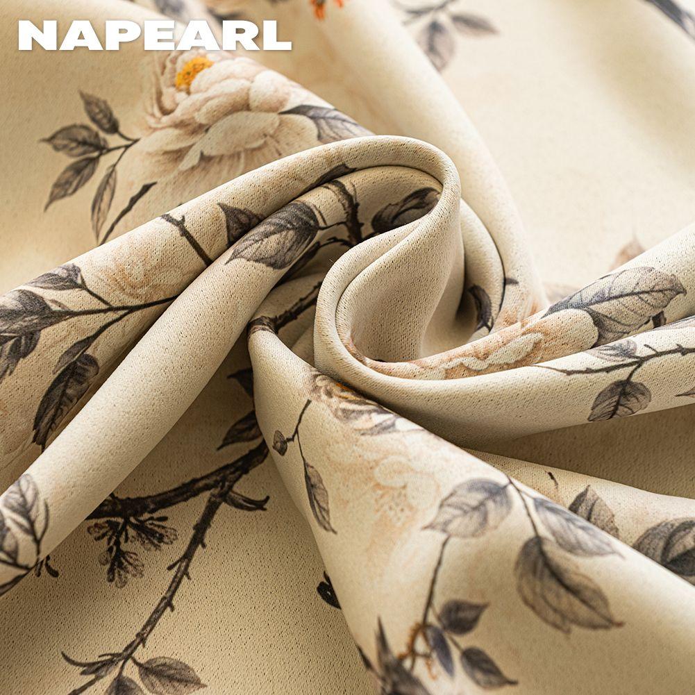 1PC NAPEARL Rural Style Retro Thick Curtains High-precision Printed Blackout Curtains for Bedroom Living Room Window for Home Decor