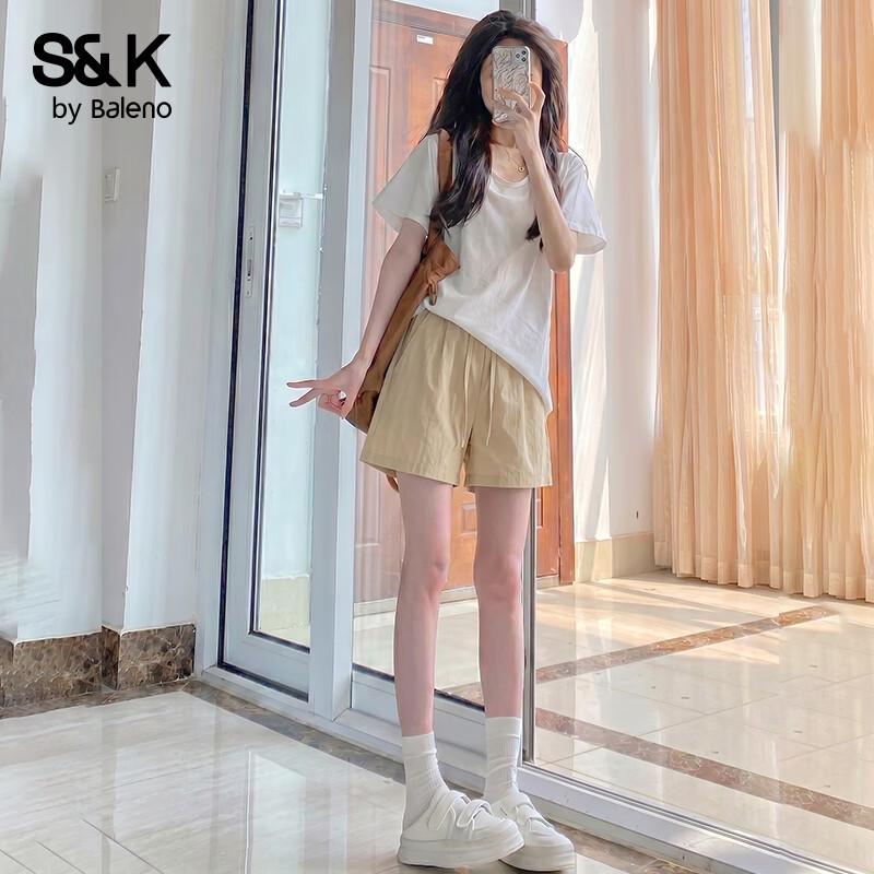Baleno S&K Women s High-Waist Ice Silk Casual Shorts XL легкие хаки