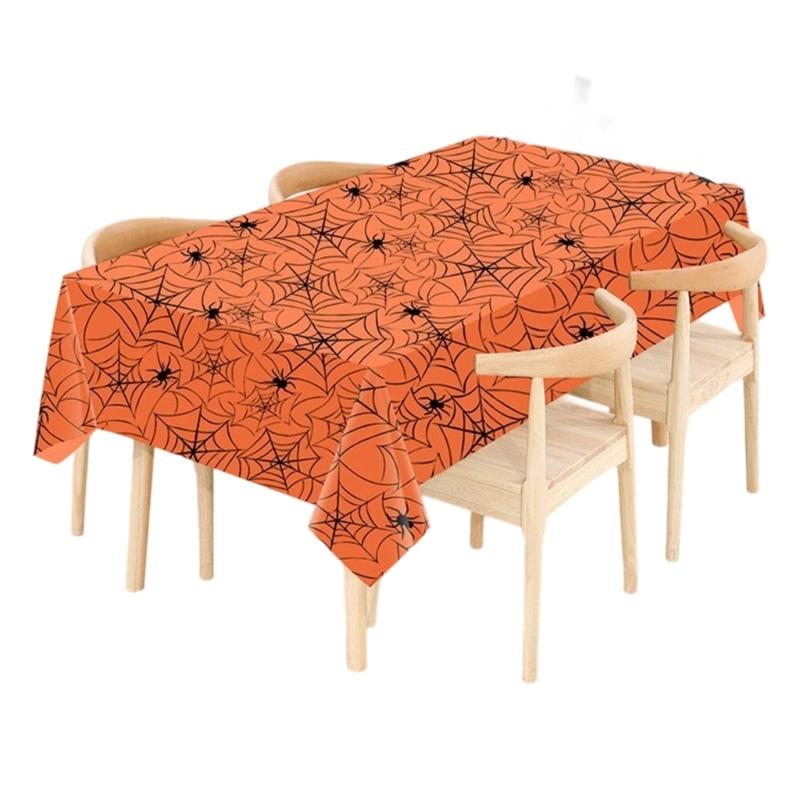 Horror Pumpkin Pattern Plastic Table Covers 6Pcs Waterproof Easy Cleaning Party Table Covers For Halloween Parties