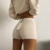 Women's Rib Knit Shorts Slim Fit Workout Gym Shorts High Waist Tummy Control Biker