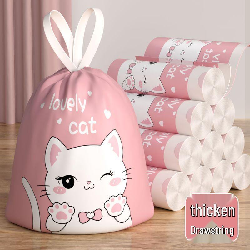 Mugwort Mosquito-Repellent Tear-Free Trash Bag with Drawstring – Extra Thick for Dormitory and Kitchen