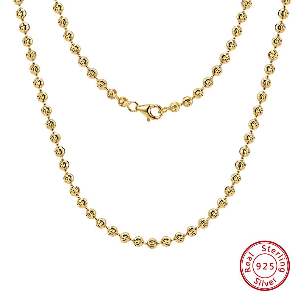 

Effie Queen Vintage Fashion 925 Sterling Silver 3MM Bead Chain Necklace for Men Women Hip Hop Birthday Jewelry Gift 40-60cm SC91 40cm