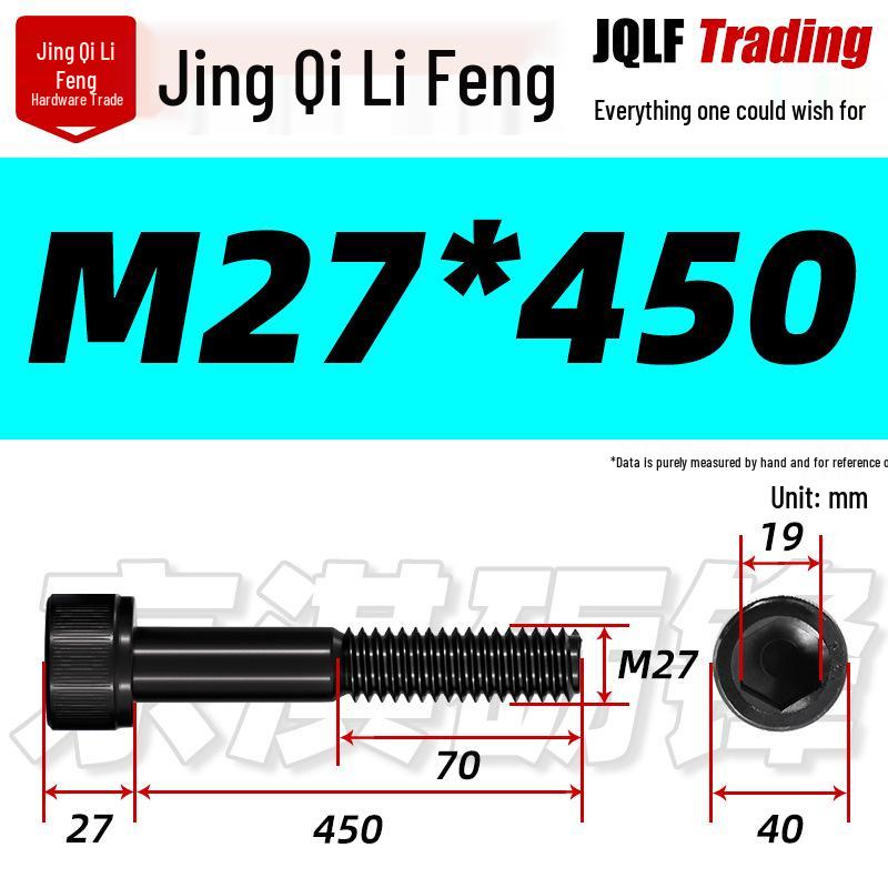 M20-M27 High Strength Blackened Hex Socket Head Cap Screw with Knurled Cylindrical Half Thread