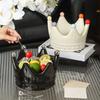 Ceramic Crown Fruit Tray with Fork Rustproof Dessert Salad Fork  Home Gatherings