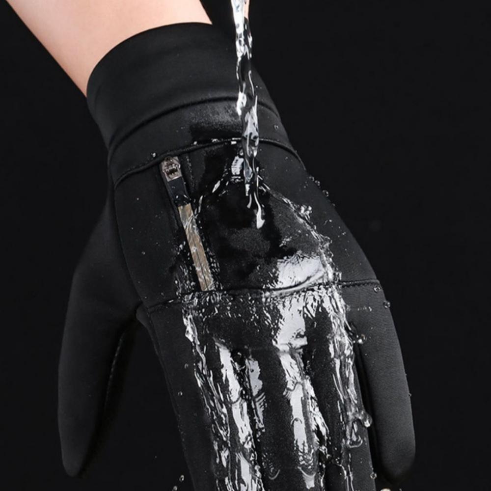 Men Winter Waterproof Cycling Gloves Sports Running Motorcycle Ski Touch Screen Fleece Gloves Non-slip Warm Full Fingers