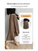 Retro Maillard Midi Skirt: High-Low A-Line Pleated Design for Women, Autumn Collection