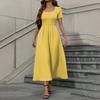 Women's Fashion Casual Short Sleeve Round Neck Splicing Elegant Temperament Dress
