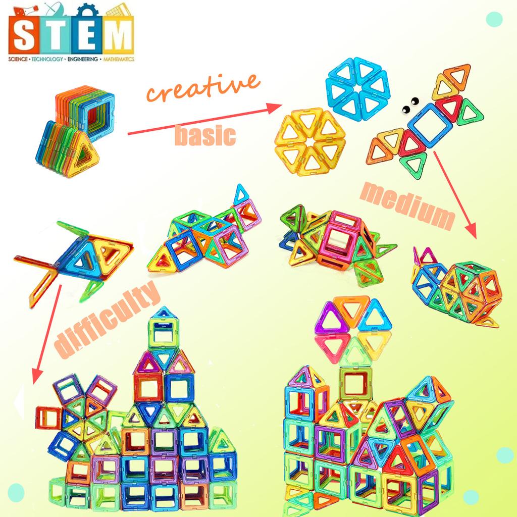 Blocs De Construction Magnétiques Pour enfants,DIY Ensemble De Construction, Jouets D'anniversaire Et d'Halloween, Cadeau