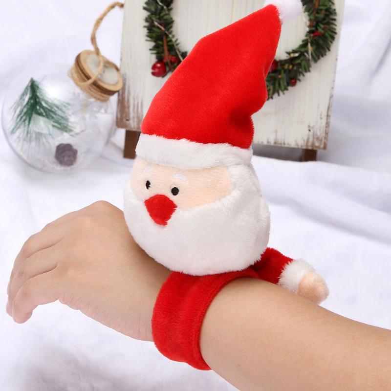 Creative Santa Claus elk pat ring bracelet, cute velvet Christmas gift, pat ring