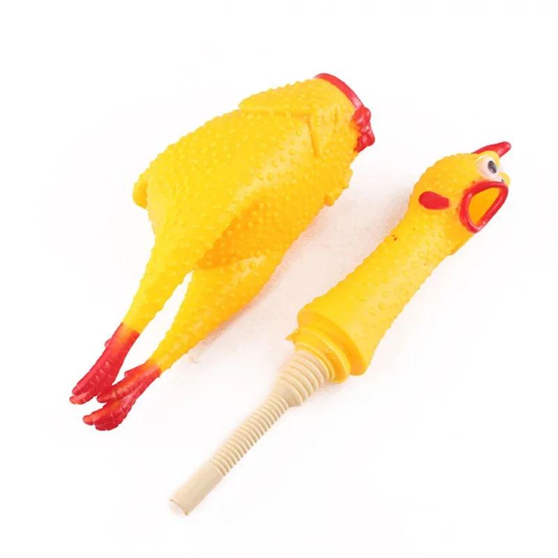 1pcs 17cm Screaming Chicken Squeeze Sound Toy Pets Dog Toys Product Shrilling Decompression Tool Squeak Vent Chicken