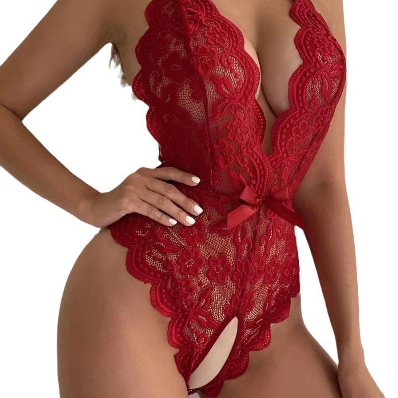 New Lingerie, Women's Open Lace One-piece, Backless Sexy Perspective