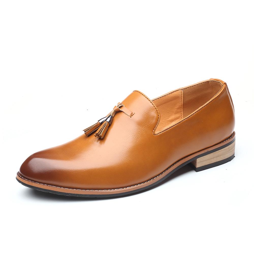 Klassisk Luksus Vintage Mote Utendørs Herre Spiss Tå Business Formell Enkelsko Slip-On Lærsko Stor Størrelse Herresko Komfortable Sko
