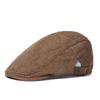 Corduroy Cap Men's Solid Color Retro Peaked Cap Winter Newsboy Caps for Men Thick Cap Old Man Cap Painters Hats