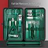 Moss Green 24-Piece Stainless Steel Nail Clipper & Manicure Set