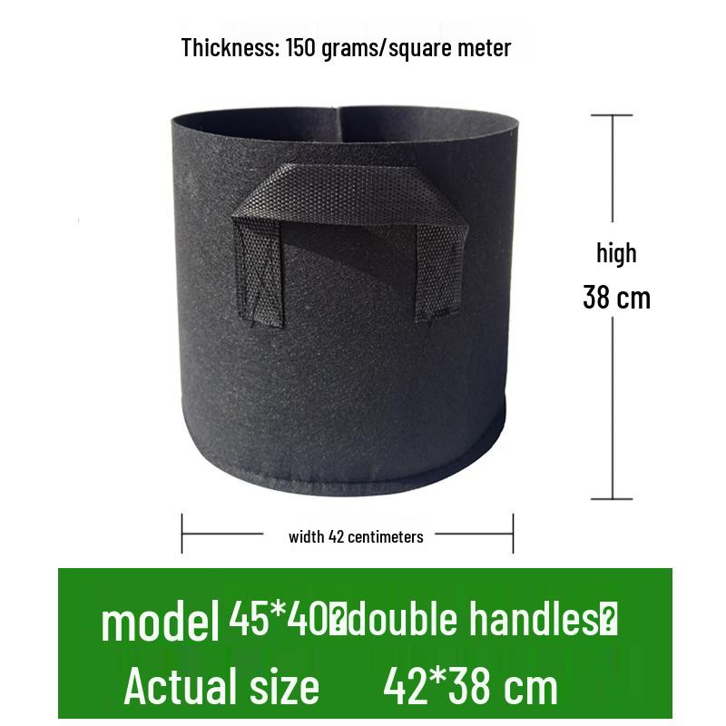 Extra-Large Black Non-Woven Fabric Grow Bags for Plants and Trees - Thickened Nutrient Pots and Seedling Bags