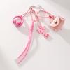 Bag Charm Boho PU Leather Maillard Braid Rope Pendant Woven Rope Mini Bag Bow Bag Charm Acrylic Cute Gift