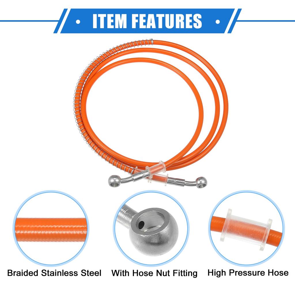 VekAuto Hydro Brake Hose Line Pipeline 200cm 78.74" 10mm 0.39" Pipe with