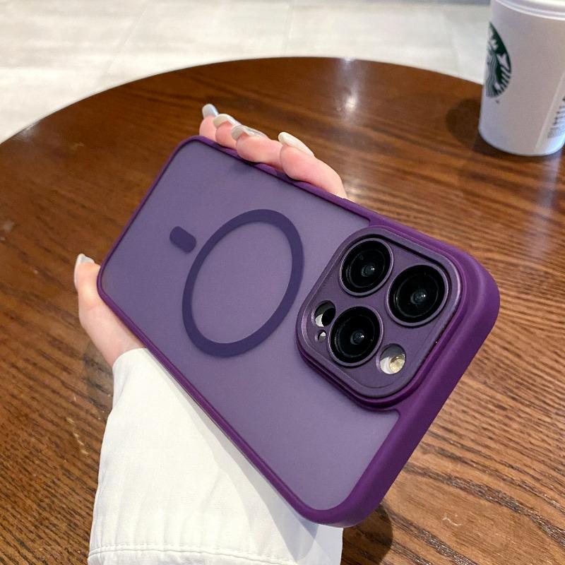 

Luxury Magsafe Wireless Charge Matte Phone Case For iPhone 11 12 13 14 15 Pro Max Plus Transparent Magnetic Bumper Case Cover For iPhone 13Pro max