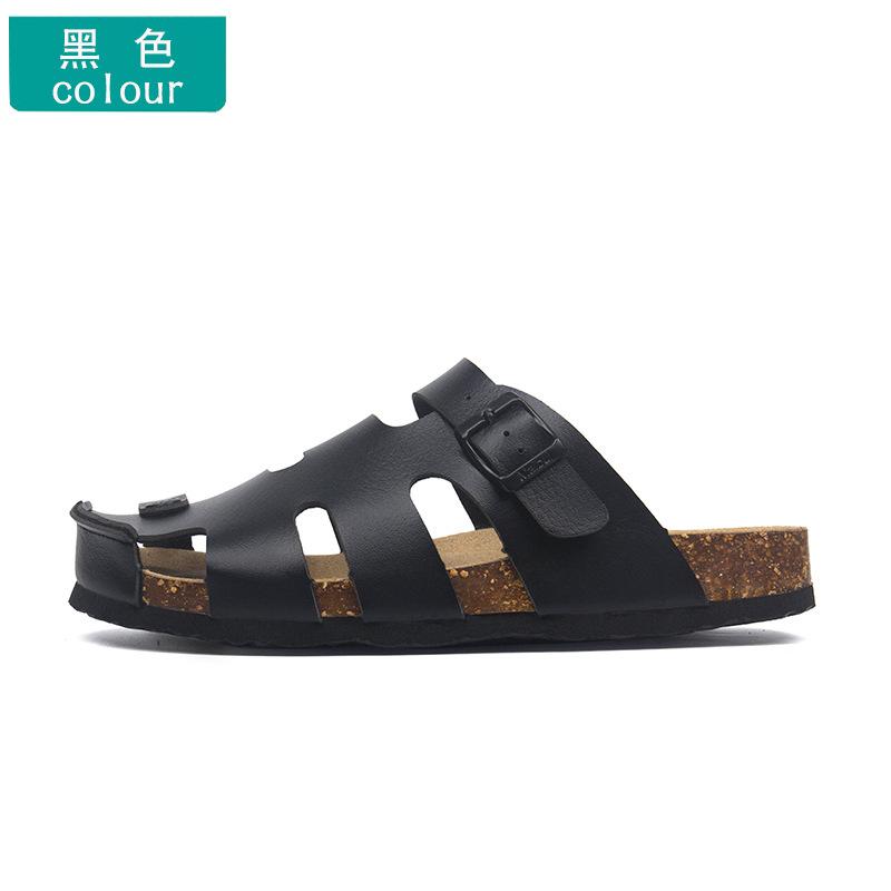 

Туфли-шлепанцы на пробковой подошве с пряжкой, пляжные уличные летние туфли-баотоу, 2024, новые, шлепанцы на пробковой подошве 40