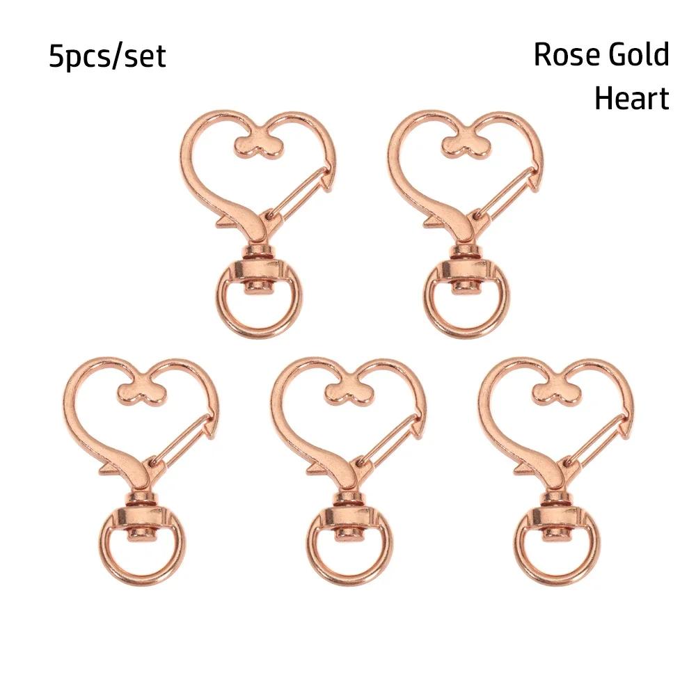 5pcs/set Metal Snap Hook Trigger Clips Buckles For Keychain Lobster Clasp Hooks for DIY Making Necklace Key Ring Clasp
