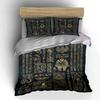 3Pcs Regal Egyptian Bedding Set, Vibrant Pattern of Ancient Art and Hieroglyphs Print Duvet Cover, Rich and Mysterious Vibe