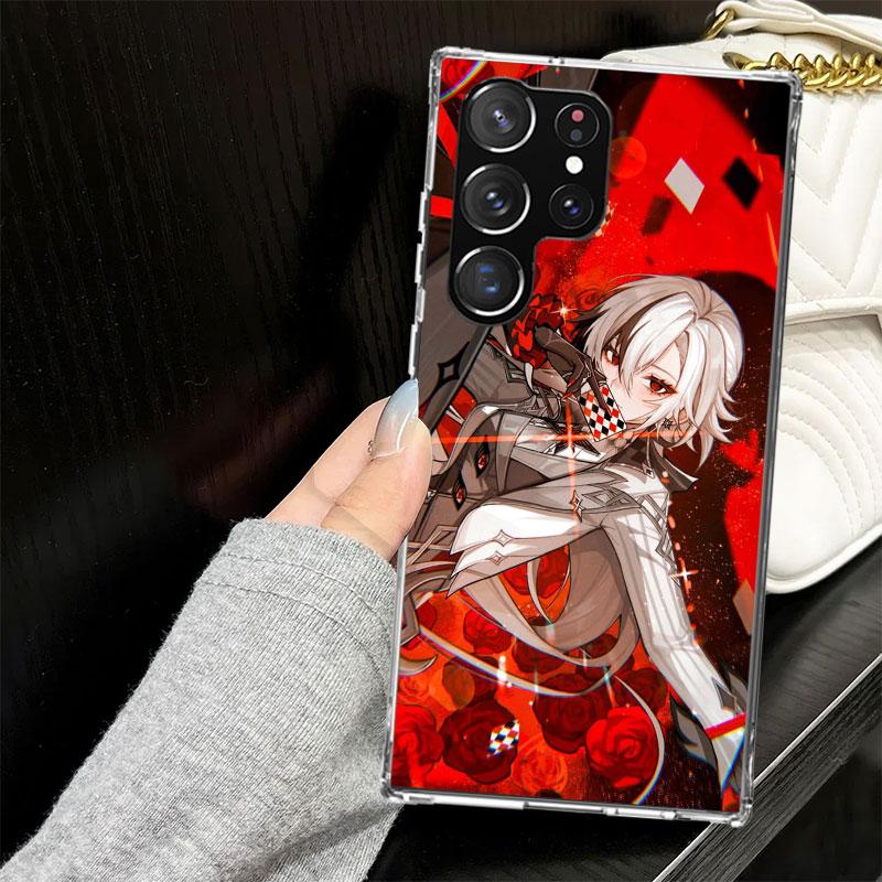 Arlecchino Genshin Impact Case for Samsung Galaxy S25 S24 S23 S22 Ultra Soft Phone Cover S25 Edge S21 Plus S20 FE S10 + Black Co