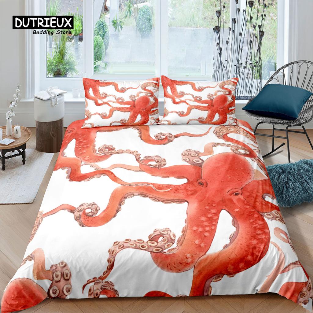 Comforter Home Living Luxury 3D Octopus Bedding Set Marine Life Kids Bedding Set Queen And King Eu/Us/Au/Uk Size