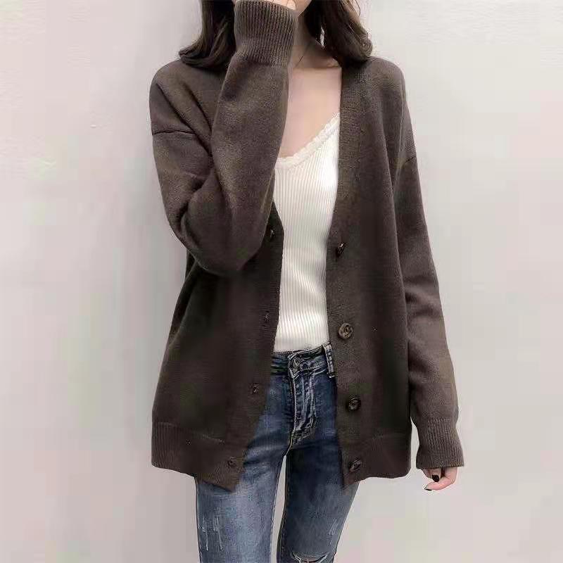Buckle Twist Sweater Jacket Women's Autumn Winter Outerwear Solid Color Round Neck Short Knitted Cardigan Women
