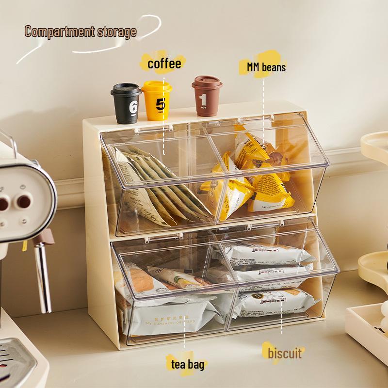 Tea Bag & Lip Glaze Organizer: Dustproof Desktop Storage Box for Office or Pantry