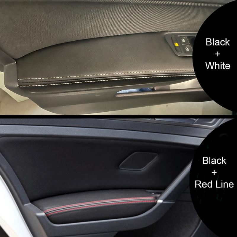 8PCS LHD Front Rear Armrest Cover For VW Golf 7 MK7 2014 2015 2016 2017 2018 Car Door Panel Armrest Cover Sticker Trim