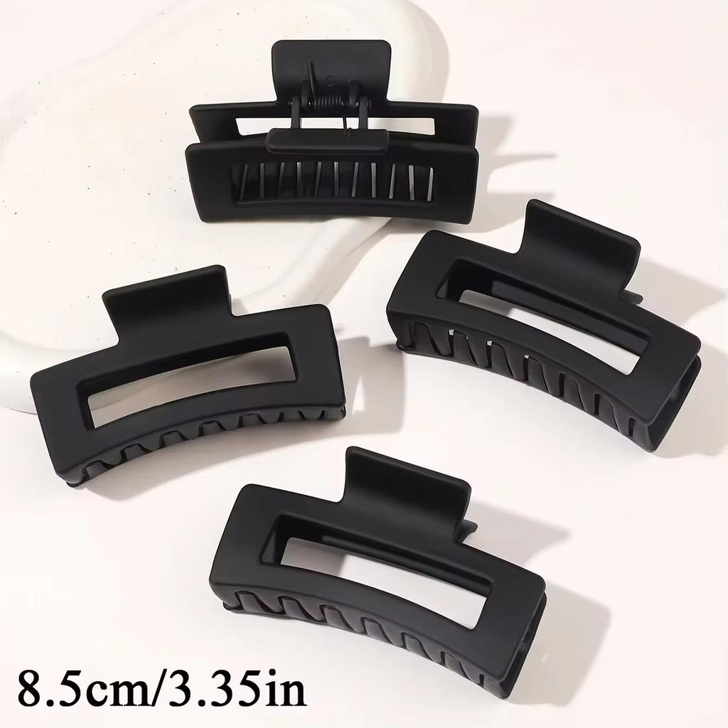 4pcs Simple Acrylic Hair Claw Clips for Women Solid Color Square Big Hair Claw Clips Fashion Shark Clip Girls Hair Accessories