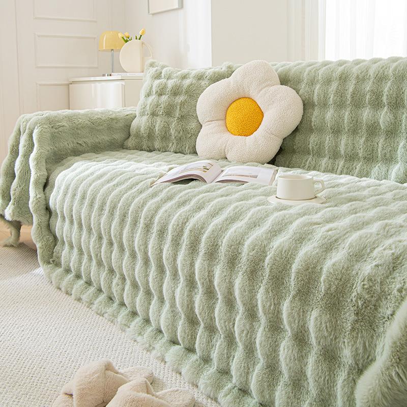 Winter Rabbit Plush Sofa Cover Towel Cream Wind Full Cover Sofa Cover Thick Sofa Cover Cover Cloth
