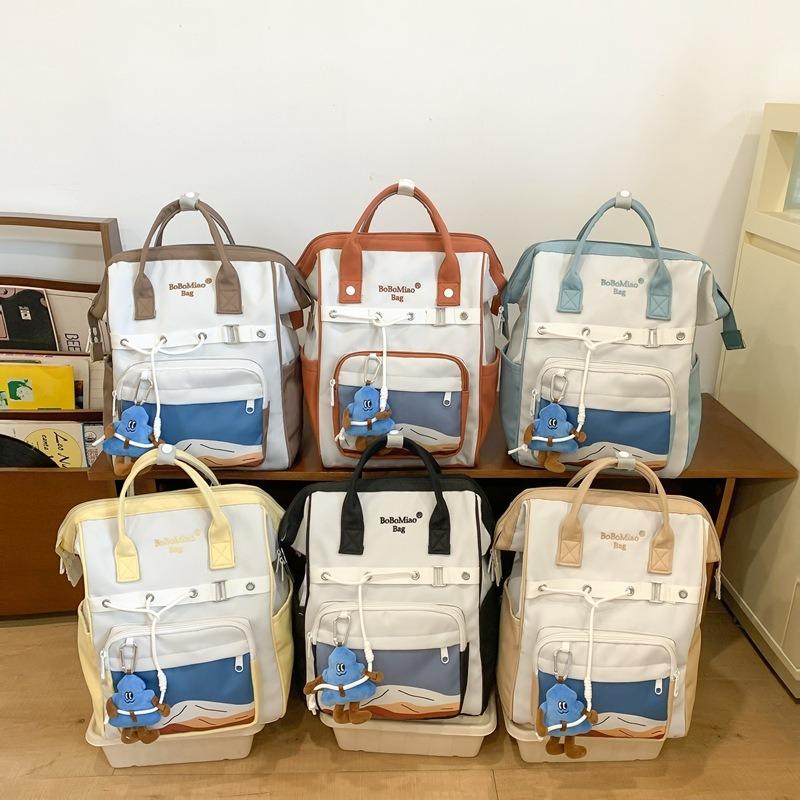 New Girls Schoolbag Large Capacity Lightweight Backpack Contrasting Color Female College Students Schoolbag Travel Computer Backpack