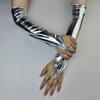 Glossy Leather Fingerless Long Gloves for Formal Event Elegant Night Club Arm Sleeves for Adult Stage Performances