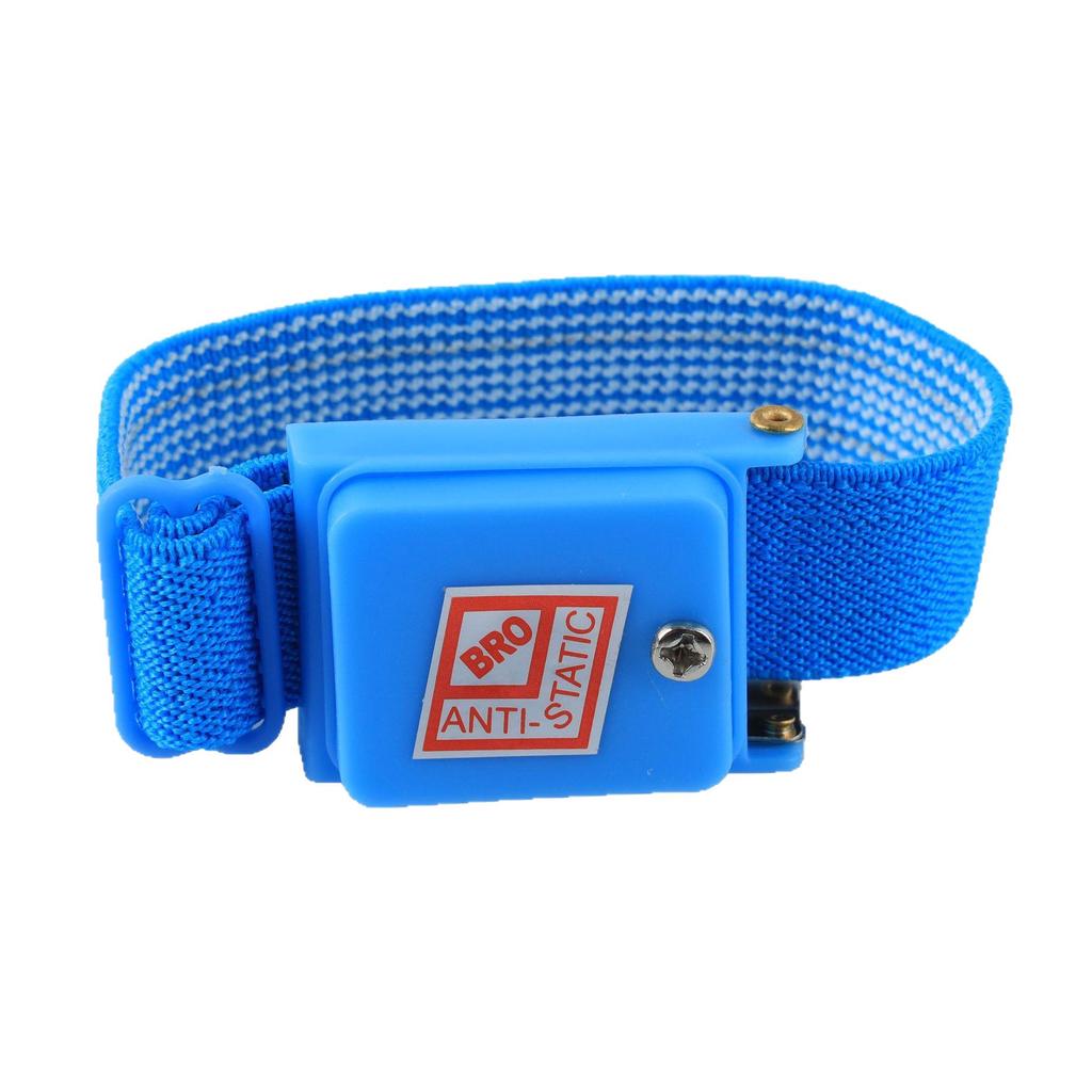 Anti-static Cordless Wrist Strap for Cleanroom Assembly, Blue/White Gauze Wireless Wristband
