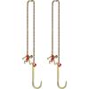 J Hook Chain, 5/16 in x 10 ft Bridle Tow Chain, G80 Bridle Transport Chain, Alloy Steel Chain with 2 G70 J Hooks, 9260 Lbs Break Strength Tow Hooks