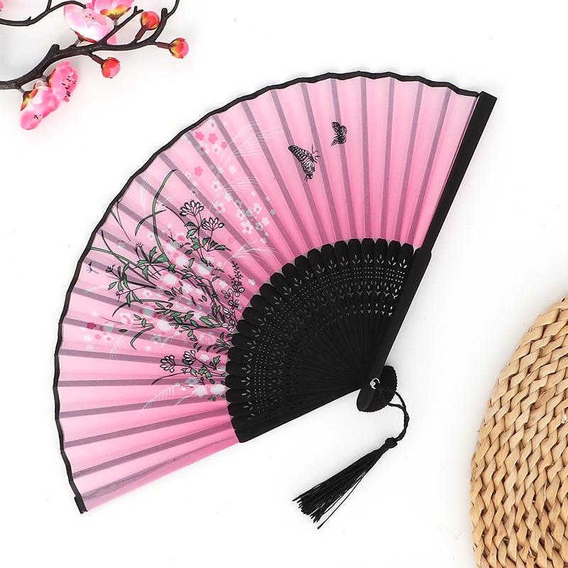 Hanfu skládací vějíř pro ženy inspirovaný japonským a čínským stylem – Scénický tanec bambusový styl