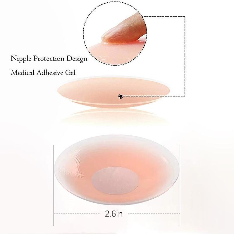 1Pair Nipple Covers For Women Silicone Reusable Pasties Adhesive Invisible Nippleless Covers Sticky Breast Petal