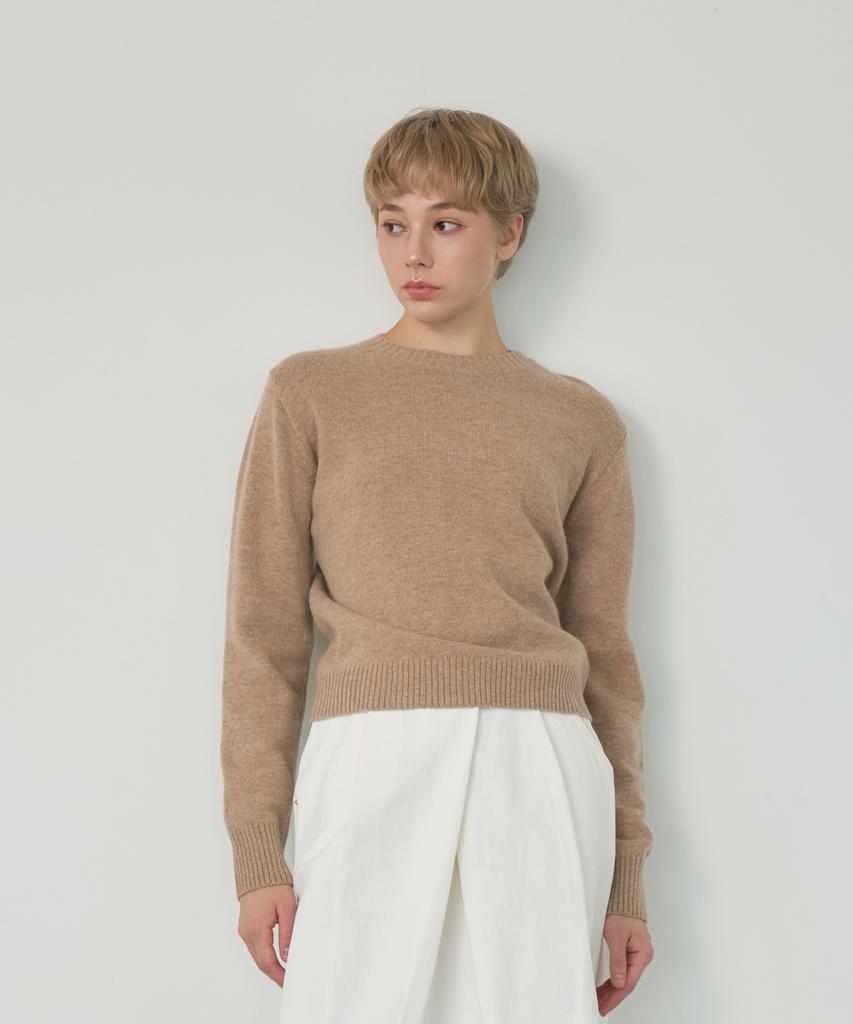 Solteuaenchokollis Cashmere Wool Round Knit Beige 4W2246301