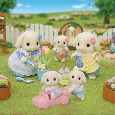 Sylvanian Families Flora Rabbit Sister & Brother's Flower Gardening (5736) + Flora Rabbit Twins (5737) Set