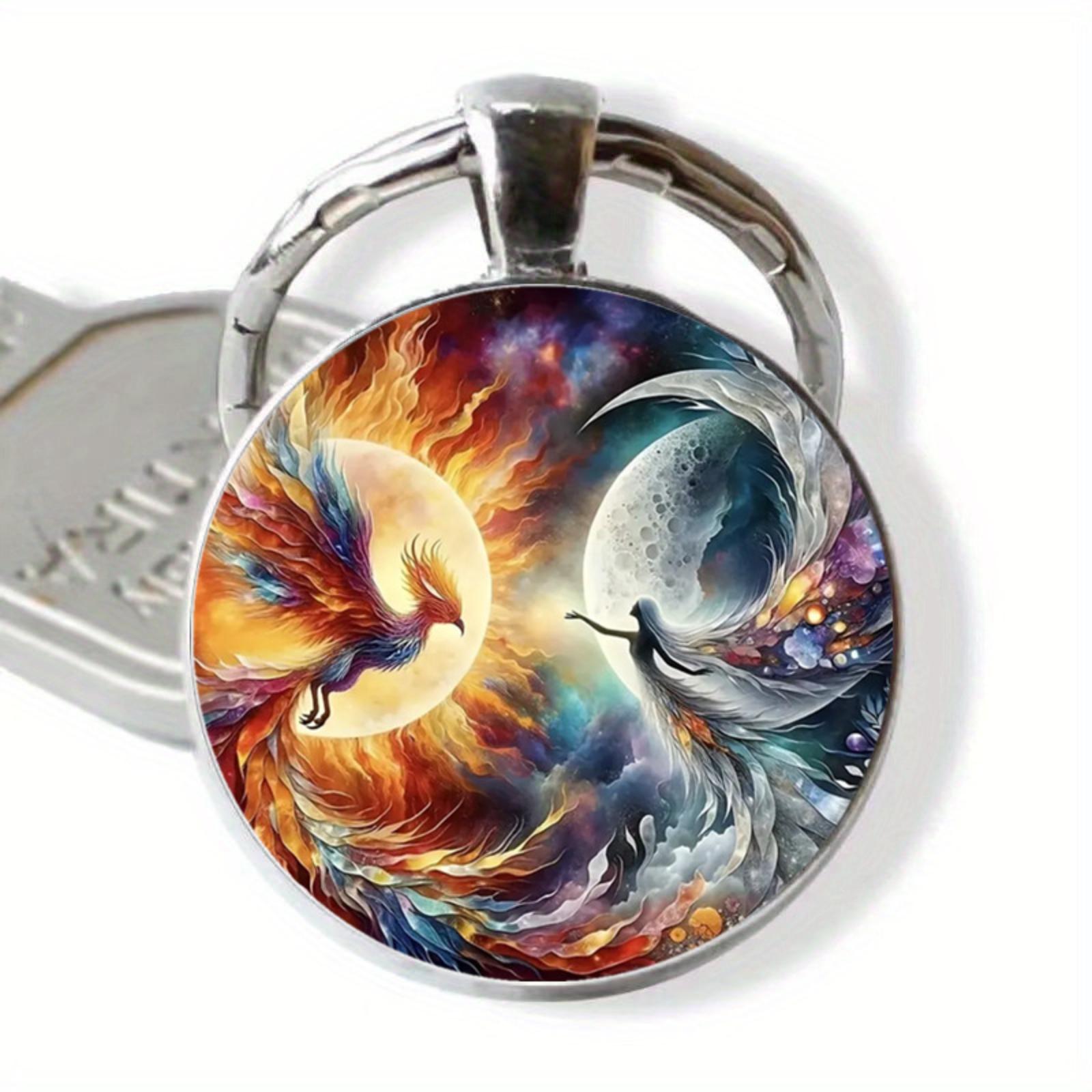 

Fashion Alloy Keychain Pendant Round Metal Key Ring One Size